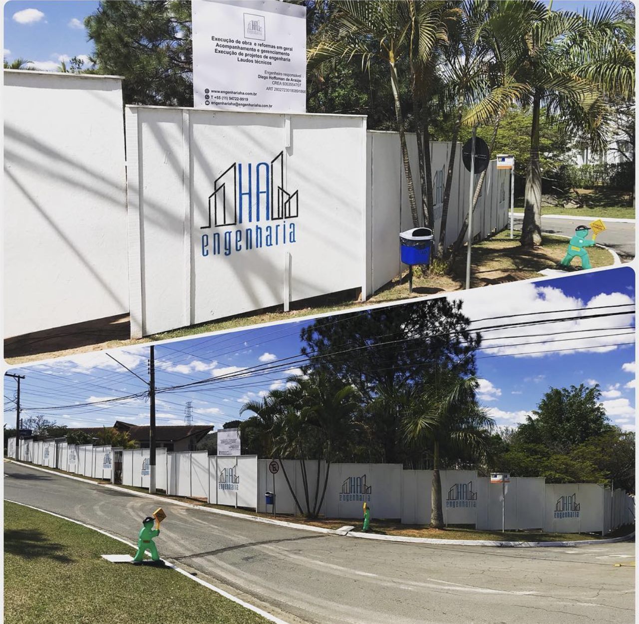 Canteiro de obra sinalizado pela HA Engenharia